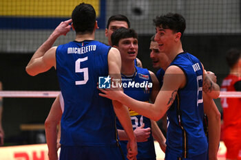 2024-05-12 - Game images of the match between the Italian national team and the Serbian national team in the Italvolley Testmatch Tournament 2024 at the “Arpad Weisz” sports hall Cavalese (TN) - 12 May 2024 - ITALY VS SERBIA - FRIENDLY MATCH - VOLLEYBALL