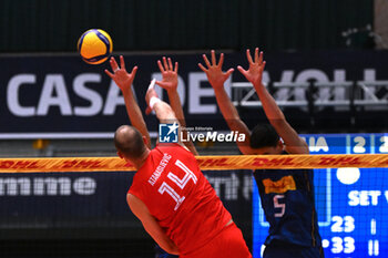 2024-05-12 - Game images of the match between the Italian national team and the Serbian national team in the Italvolley Testmatch Tournament 2024 at the “Arpad Weisz” sports hall Cavalese (TN) - 12 May 2024 - ITALY VS SERBIA - FRIENDLY MATCH - VOLLEYBALL