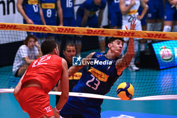 2024-05-12 - Game images of the match between the Italian national team and the Serbian national team in the Italvolley Testmatch Tournament 2024 at the “Arpad Weisz” sports hall Cavalese (TN) - 12 May 2024 - ITALY VS SERBIA - FRIENDLY MATCH - VOLLEYBALL