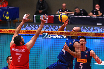 2024-05-12 - Game images of the match between the Italian national team and the Serbian national team in the Italvolley Testmatch Tournament 2024 at the “Arpad Weisz” sports hall Cavalese (TN) - 12 May 2024 - ITALY VS SERBIA - FRIENDLY MATCH - VOLLEYBALL