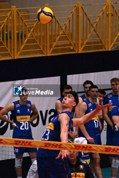 2024-05-12 - Game images of the match between the Italian national team and the Serbian national team in the Italvolley Testmatch Tournament 2024 at the “Arpad Weisz” sports hall Cavalese (TN) - 12 May 2024 - ITALY VS SERBIA - FRIENDLY MATCH - VOLLEYBALL