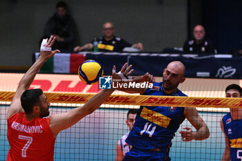 2024-05-12 - Game images of the match between the Italian national team and the Serbian national team in the Italvolley Testmatch Tournament 2024 at the “Arpad Weisz” sports hall Cavalese (TN) - 12 May 2024 - ITALY VS SERBIA - FRIENDLY MATCH - VOLLEYBALL