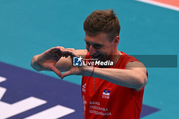 2024-05-12 - Game images of the match between the Italian national team and the Serbian national team in the Italvolley Testmatch Tournament 2024 at the “Arpad Weisz” sports hall Cavalese (TN) - 12 May 2024 - ITALY VS SERBIA - FRIENDLY MATCH - VOLLEYBALL