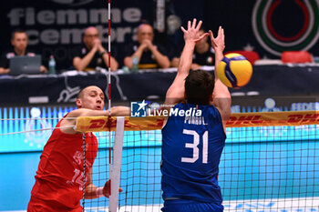 2024-05-12 - Game images of the match between the Italian national team and the Serbian national team in the Italvolley Testmatch Tournament 2024 at the “Arpad Weisz” sports hall Cavalese (TN) - 12 May 2024 - ITALY VS SERBIA - FRIENDLY MATCH - VOLLEYBALL