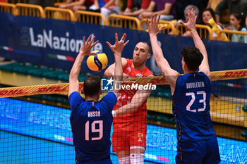 2024-05-12 - Game images of the match between the Italian national team and the Serbian national team in the Italvolley Testmatch Tournament 2024 at the “Arpad Weisz” sports hall Cavalese (TN) - 12 May 2024 - ITALY VS SERBIA - FRIENDLY MATCH - VOLLEYBALL