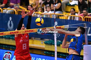 2024-05-12 - Game images of the match between the Italian national team and the Serbian national team in the Italvolley Testmatch Tournament 2024 at the “Arpad Weisz” sports hall Cavalese (TN) - 12 May 2024 - ITALY VS SERBIA - FRIENDLY MATCH - VOLLEYBALL