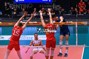 2024-05-12 - Game images of the match between the Italian national team and the Serbian national team in the Italvolley Testmatch Tournament 2024 at the “Arpad Weisz” sports hall Cavalese (TN) - 12 May 2024 - ITALY VS SERBIA - FRIENDLY MATCH - VOLLEYBALL