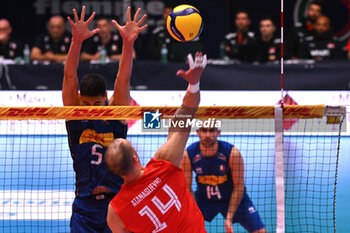 2024-05-12 - Game images of the match between the Italian national team and the Serbian national team in the Italvolley Testmatch Tournament 2024 at the “Arpad Weisz” sports hall Cavalese (TN) - 12 May 2024 - ITALY VS SERBIA - FRIENDLY MATCH - VOLLEYBALL