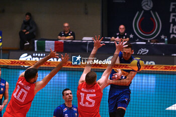 2024-05-12 - Game images of the match between the Italian national team and the Serbian national team in the Italvolley Testmatch Tournament 2024 at the “Arpad Weisz” sports hall Cavalese (TN) - 12 May 2024 - ITALY VS SERBIA - FRIENDLY MATCH - VOLLEYBALL