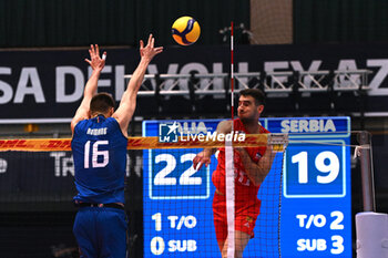 2024-05-12 - Game images of the match between the Italian national team and the Serbian national team in the Italvolley Testmatch Tournament 2024 at the “Arpad Weisz” sports hall Cavalese (TN) - 12 May 2024 - ITALY VS SERBIA - FRIENDLY MATCH - VOLLEYBALL