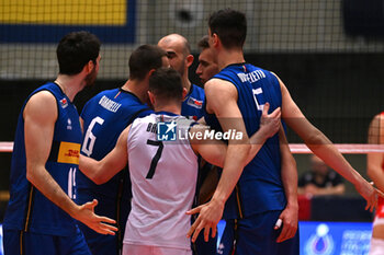 2024-05-12 - Game images of the match between the Italian national team and the Serbian national team in the Italvolley Testmatch Tournament 2024 at the “Arpad Weisz” sports hall Cavalese (TN) - 12 May 2024 - ITALY VS SERBIA - FRIENDLY MATCH - VOLLEYBALL