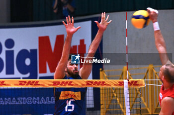 2024-05-12 - Game images of the match between the Italian national team and the Serbian national team in the Italvolley Testmatch Tournament 2024 at the “Arpad Weisz” sports hall Cavalese (TN) - 12 May 2024 - ITALY VS SERBIA - FRIENDLY MATCH - VOLLEYBALL