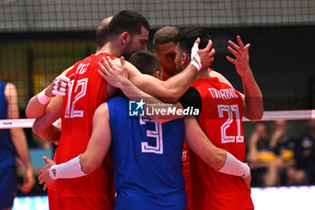 2024-05-12 - Game images of the match between the Italian national team and the Serbian national team in the Italvolley Testmatch Tournament 2024 at the “Arpad Weisz” sports hall Cavalese (TN) - 12 May 2024 - ITALY VS SERBIA - FRIENDLY MATCH - VOLLEYBALL