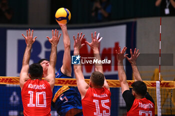 2024-05-12 - Game images of the match between the Italian national team and the Serbian national team in the Italvolley Testmatch Tournament 2024 at the “Arpad Weisz” sports hall Cavalese (TN) - 12 May 2024 - ITALY VS SERBIA - FRIENDLY MATCH - VOLLEYBALL