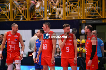 2024-05-12 - Game images of the match between the Italian national team and the Serbian national team in the Italvolley Testmatch Tournament 2024 at the “Arpad Weisz” sports hall Cavalese (TN) - 12 May 2024 - ITALY VS SERBIA - FRIENDLY MATCH - VOLLEYBALL