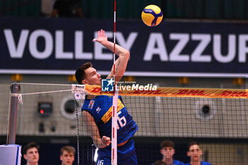 2024-05-12 - Game images of the match between the Italian national team and the Serbian national team in the Italvolley Testmatch Tournament 2024 at the “Arpad Weisz” sports hall Cavalese (TN) - 12 May 2024 - ITALY VS SERBIA - FRIENDLY MATCH - VOLLEYBALL