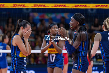 2024-07-09 - Paola Egonu (Italy) and Caterina Bosetti (Italy) - WOMEN'S TEST MATCH - ITALY VS SERBIA - FRIENDLY MATCH - VOLLEYBALL