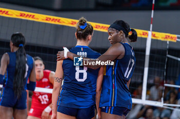 2024-07-09 - Myriam Sylla (Italy) and Alessia Orro (Italy) - WOMEN'S TEST MATCH - ITALY VS SERBIA - FRIENDLY MATCH - VOLLEYBALL