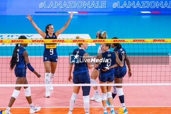 2024-07-09 - Exultation of Italy team - WOMEN'S TEST MATCH - ITALY VS SERBIA - FRIENDLY MATCH - VOLLEYBALL