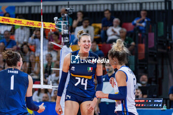 2024-07-09 - Ekaterina Antropova (Italy) exultation - WOMEN'S TEST MATCH - ITALY VS SERBIA - FRIENDLY MATCH - VOLLEYBALL