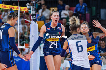 2024-07-09 - Ekaterina Antropova (Italy) exultation - WOMEN'S TEST MATCH - ITALY VS SERBIA - FRIENDLY MATCH - VOLLEYBALL