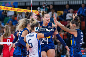 2024-07-09 - Italy team exultation - WOMEN'S TEST MATCH - ITALY VS SERBIA - FRIENDLY MATCH - VOLLEYBALL