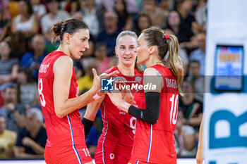 2024-07-09 - Tijana Boskovic (Serbia) and Maja Ognjenovic (Serbia) - WOMEN'S TEST MATCH - ITALY VS SERBIA - FRIENDLY MATCH - VOLLEYBALL