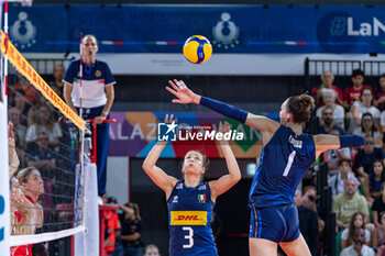 2024-07-09 - Carlotta Cambi (Italy) and Marina Lubian (Italy) - WOMEN'S TEST MATCH - ITALY VS SERBIA - FRIENDLY MATCH - VOLLEYBALL