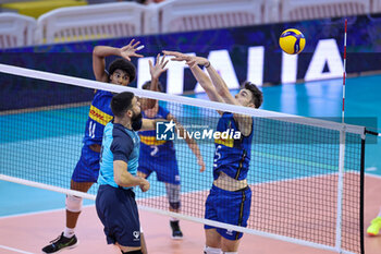 2024-08-23 - Gioele Adeol Taiwo (Italia U20) and Lorenzo Magliano (Italia U20) - CISTERNA VOLLEY VS ITALY U20 - FRIENDLY MATCH - VOLLEYBALL