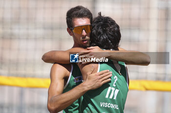 2024-06-23 - Gianluca Dal Corso (ITA) celebrates the point scored with Marco Viscovich (ITA) - WORLD BEACH PRO TOUR - BEACH VOLLEY - VOLLEYBALL