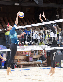 2024-07-07 - Gstaad Switzerland, 07/07/2024: Agatha Bednarczuk (BRA) in action against Terese Cannon (USA) during semi final of Swatch Beach Pro Gstaad 2024, Roy Emerson Arena in Gstaad. - SWATCH BEACH VOLLEY - BEACH VOLLEY - VOLLEYBALL