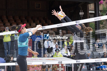 2024-07-07 - Gstaad Switzerland, 07/07/2024: Agatha Bednarczuk (BRA) in action against Terese Cannon (USA) during semi final of Swatch Beach Pro Gstaad 2024, Roy Emerson Arena in Gstaad. - SWATCH BEACH VOLLEY - BEACH VOLLEY - VOLLEYBALL