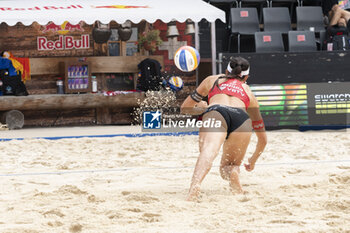 2024-07-07 - Gstaad Switzerland, 07/07/2024: Anastasija Samoilova (LAT) in action during semi final of Swatch Beach Pro Gstaad 2024, Roy Emerson Arena in Gstaad. - SWATCH BEACH VOLLEY - BEACH VOLLEY - VOLLEYBALL