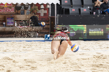 2024-07-07 - Gstaad Switzerland, 07/07/2024: Anastasija Samoilova (LAT) in action during semi final of Swatch Beach Pro Gstaad 2024, Roy Emerson Arena in Gstaad. - SWATCH BEACH VOLLEY - BEACH VOLLEY - VOLLEYBALL