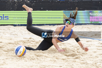 2024-07-07 - Gstaad Switzerland, 07/07/2024: Kristen Nuss (USA) in action during semi final of Swatch Beach Pro Gstaad 2024, Roy Emerson Arena in Gstaad. - SWATCH BEACH VOLLEY - BEACH VOLLEY - VOLLEYBALL