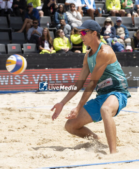 2024-07-07 - Gstaad Switzerland, 07/07/2024: Samuele Cottafava (ITA) in action during final for third place of Swatch Beach Pro Gstaad 2024, Roy Emerson Arena in Gstaad. - SWATCH BEACH VOLLEY - BEACH VOLLEY - VOLLEYBALL