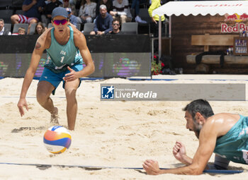 2024-07-07 - Gstaad Switzerland, 07/07/2024: Samuele Cottafava (ITA) and Paolo Nicolai (ITA) in action during final for third place of Swatch Beach Pro Gstaad 2024, Roy Emerson Arena in Gstaad. - SWATCH BEACH VOLLEY - BEACH VOLLEY - VOLLEYBALL