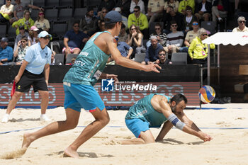 2024-07-07 - Gstaad Switzerland, 07/07/2024: Samuele Cottafava (ITA) and Paolo Nicolai (ITA) in action during final for third place of Swatch Beach Pro Gstaad 2024, Roy Emerson Arena in Gstaad. - SWATCH BEACH VOLLEY - BEACH VOLLEY - VOLLEYBALL