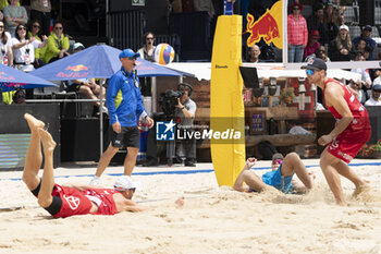 2024-07-07 - Gstaad Switzerland, 07/07/2024: Anders Berntsen Mol (NOR) in action during final for third place of Swatch Beach Pro Gstaad 2024, Roy Emerson Arena in Gstaad. - SWATCH BEACH VOLLEY - BEACH VOLLEY - VOLLEYBALL