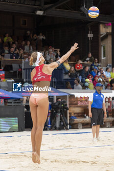 2024-07-07 - Gstaad Switzerland, 07/07/2024: Tina Grandina (LAT) in action during women third place final of Swatch Beach Pro Gstaad 2024, Roy Emerson Arena in Gstaad. - SWATCH BEACH VOLLEY - BEACH VOLLEY - VOLLEYBALL