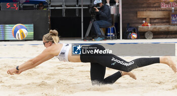 2024-07-07 - Gstaad Switzerland, 07/07/2024: Megan Krapt (USA) in action during women final of Swatch Beach Pro Gstaad 2024, Roy Emerson Arena in Gstaad. - SWATCH BEACH VOLLEY - BEACH VOLLEY - VOLLEYBALL