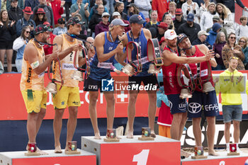 2024-07-07 - Gstaad Switzerland, 07/07/2024: podium ceremony during Swatch Beach Pro Gstaad 2024, Roy Emerson Arena in Gstaad. - SWATCH BEACH VOLLEY - BEACH VOLLEY - VOLLEYBALL