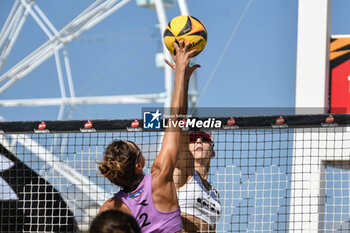 2024-09-07 - BELLIERO PICCININ J. - CAVESTRO G. (Purple) vs #2 ORSI TOTH R. - #1 BIANCHI G.. (white) during 16/8 of final of Fonzies Campionato Italiano Assoluti Femminili e Maschili 2024 - Day 2 of Last Stage at Polo est Village in Bellaria-Igea Marina (RI) - CAMPIONATO ITALIANO ASSOLUTO - BEACH VOLLEY - VOLLEYBALL