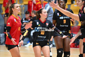 07/11/2024 - Giorgia Zannoni, Luna Cicola, Anna E.Adelusi, during the match valid for the Volleyball Challenge Cup 2025 competition played in Rome on 07.11.2024 - ROMA VOLLEY VS RAPID BUCARESTI - CHALLENGE CUP WOMEN - VOLLEY