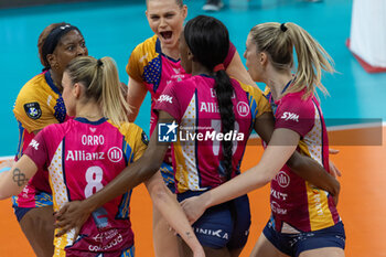 2024-01-16 - Happiness of Players of Vero Volley Milano during CEV Champions League Women 2024 match between Allianz VV Milano and VakifBank Istanbul at Allianz Cloud, Milan, Italy on January 16, 2024 - ALLIANZ VV MILANO VS VAKIFBANK ISTANBUL - CHAMPIONS LEAGUE WOMEN - VOLLEYBALL