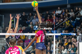 2024-01-16 - Attack of Paola Egonu (Allianz VV Milano) during CEV Champions League Women 2024 match between Allianz VV Milano and VakifBank Istanbul at Allianz Cloud, Milan, Italy on January 16, 2024 - ALLIANZ VV MILANO VS VAKIFBANK ISTANBUL - CHAMPIONS LEAGUE WOMEN - VOLLEYBALL