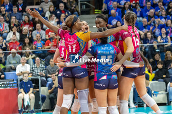 2024-01-16 - Exultation of Alessia Orro (Allianz VV Milano) and teammates during CEV Champions League Women 2024 match between Allianz VV Milano and VakifBank Istanbul at Allianz Cloud, Milan, Italy on January 16, 2024 - ALLIANZ VV MILANO VS VAKIFBANK ISTANBUL - CHAMPIONS LEAGUE WOMEN - VOLLEYBALL
