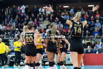 2024-01-16 - Exultation of Players of VakifBank Istanbul after scoring a match point during CEV Champions League Women 2024 match between Allianz VV Milano and VakifBank Istanbul at Allianz Cloud, Milan, Italy on January 16, 2024 - ALLIANZ VV MILANO VS VAKIFBANK ISTANBUL - CHAMPIONS LEAGUE WOMEN - VOLLEYBALL