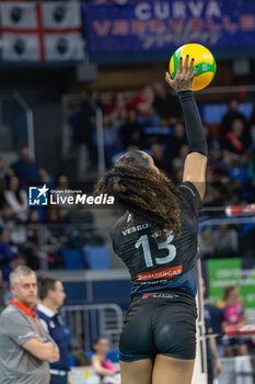 2024-02-29 - Amanda Francisco (ŁKS Commercecon Łodz) during quarter Final of the Champions League Women between Allianz VeroVolley Milano and ŁKS Commercecon Łodz at Allianz Cloud, Milano, Italy on February 29, 2024 - QUARTER FINALS - ALLIANZ VEROVOLLEY MILANO VS LODZ - CHAMPIONS LEAGUE WOMEN - VOLLEYBALL