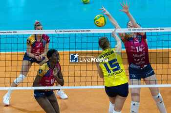 2024-03-12 - Spike of Eda Irina Fetisova (Fenerbahce Opet Istanbul) during SemiFinals of the Champions League Women between Allianz VeroVolley Milano and Fenerbahce Opet Istanbul at Allianz Cloud, Milano, Italy on March 12, 2024 - ALLIANZ VERO VOLLEY MILANO VS FENERBAHCE OPEN ISTANBUL - CHAMPIONS LEAGUE WOMEN - VOLLEYBALL